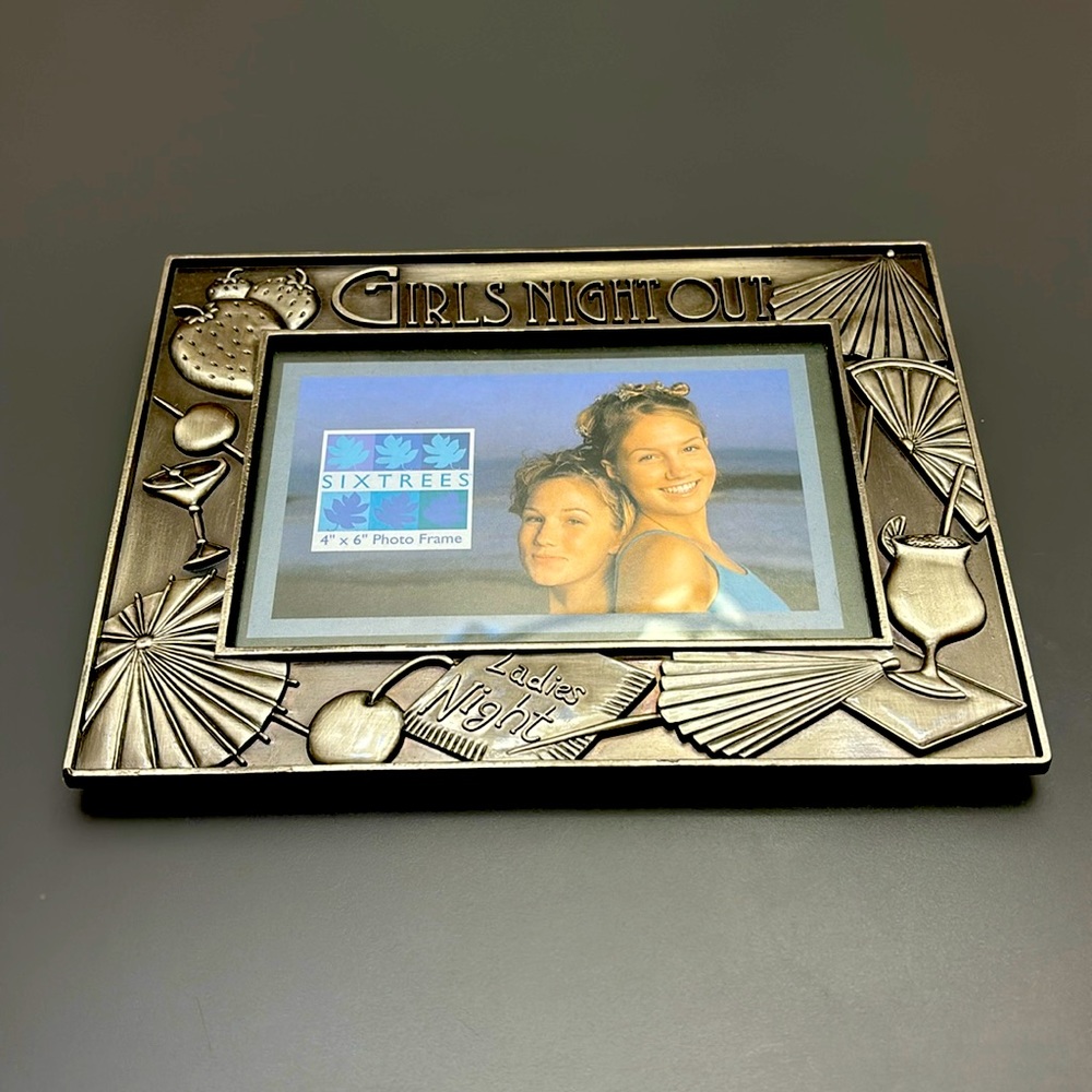 "Girls Night Out" Picture Frame Metal for 4x6 photo for wall only, no stand